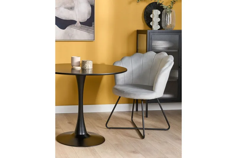 Lenestol Lovelock - Grå, svart/Fløyel - Møbler - Stoler & lenestoler - Lenestoler - Lenestoler uten armlene