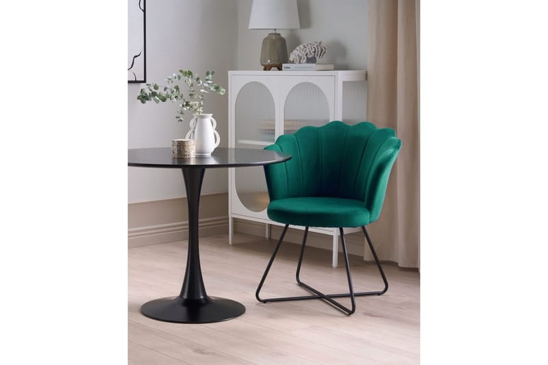 Lenestol Lovelock - Grønn, svart/Fløyel, Grønn, Svart/Fløyel - Møbler - Stoler & lenestoler - Lenestoler - Lenestoler uten armlene