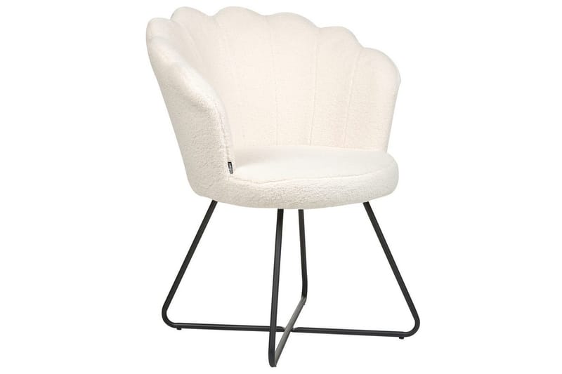 Lenestol Lovelock - Hvit, Svart/Bouclé - Møbler - Stoler & lenestoler - Lenestoler - Lenestoler uten armlene