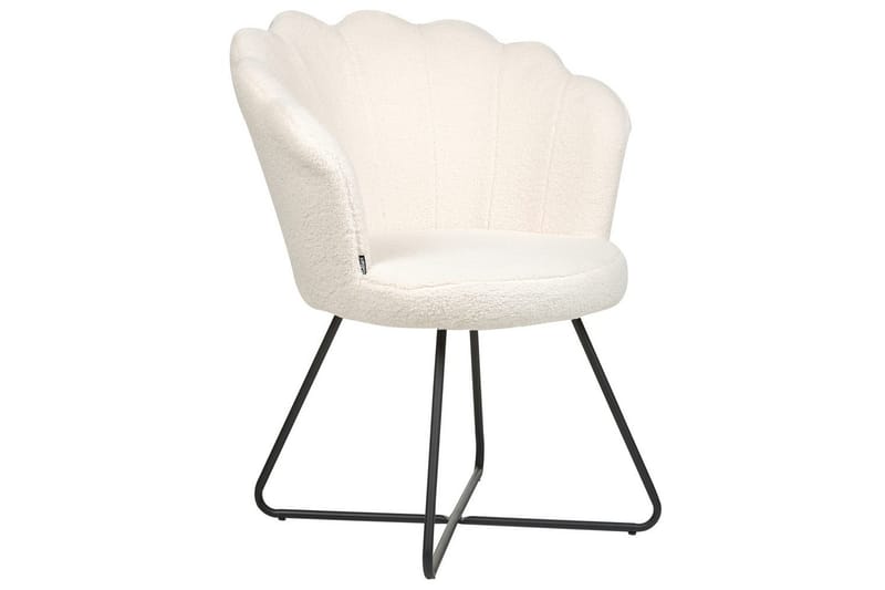 Lenestol Lovelock - Hvit, Svart/Bouclé - Møbler - Stoler & lenestoler - Lenestoler - Lenestoler uten armlene