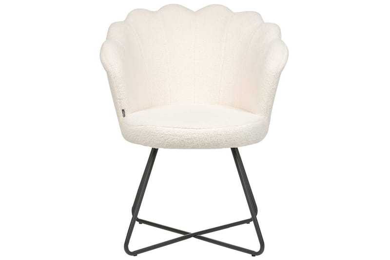 Lenestol Lovelock - Hvit, Svart/Bouclé - Møbler - Stoler & lenestoler - Lenestoler - Lenestoler uten armlene