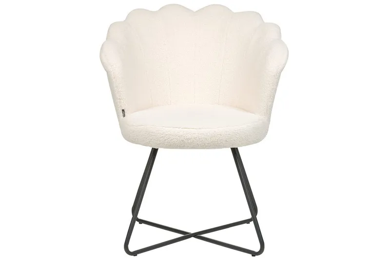 Lenestol Lovelock - Hvit, Svart/Bouclé - Møbler - Stoler & lenestoler - Lenestoler - Lenestoler uten armlene