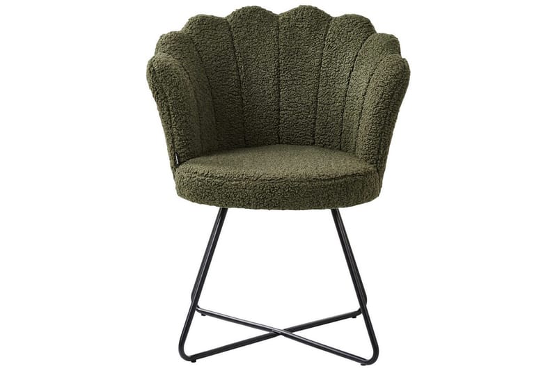 Lenestol Lovelock - Mørk grønn, svart/bouclé, Mørkegrønn, svart/bouclé - Møbler - Stoler & lenestoler - Lenestoler - Lenestoler uten armlene