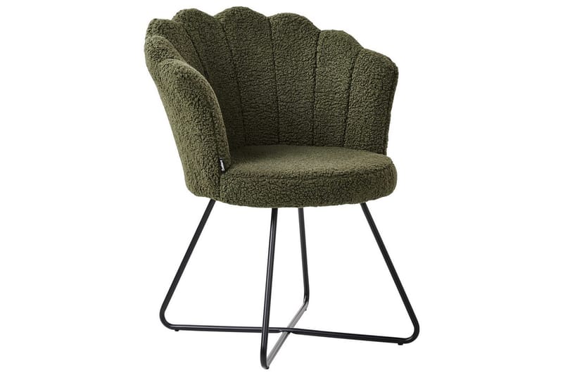 Lenestol Lovelock - Mørk grønn, svart/bouclé, Mørkegrønn, svart/bouclé - Møbler - Stoler & lenestoler - Lenestoler - Lenestoler uten armlene