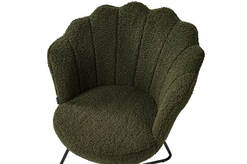 Lenestol Lovelock - Mørk grønn, svart/bouclé, Mørkegrønn, svart/bouclé - Møbler - Stoler & lenestoler - Lenestoler - Lenestoler uten armlene