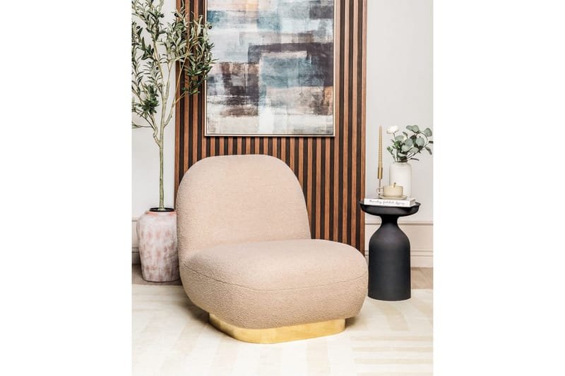 Lenestol Loviisa - Beige, gull - Møbler - Stoler & lenestoler - Lenestoler - Lenestoler uten armlene