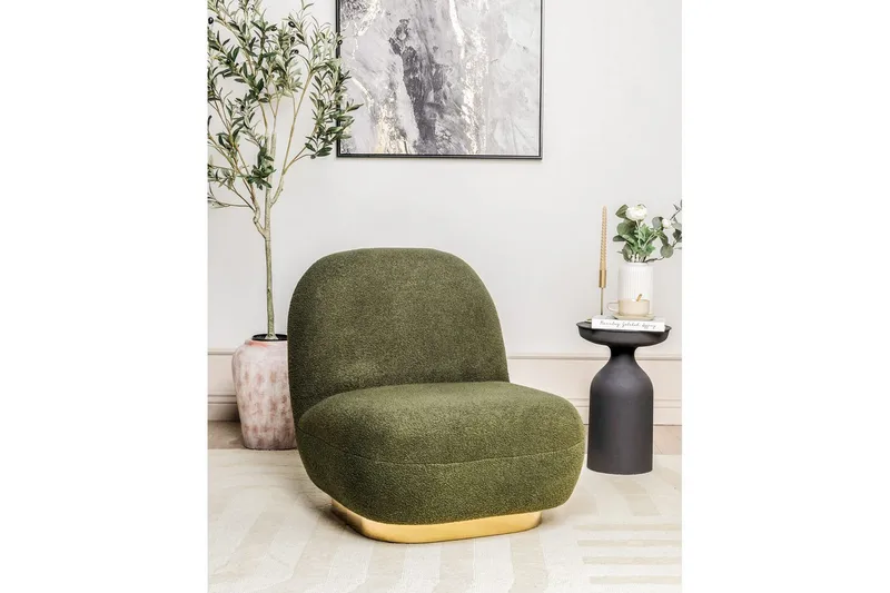 Lenestol Loviisa - Grønn, gull, Grønt, gull - Møbler - Stoler & lenestoler - Lenestoler - Lenestoler uten armlene