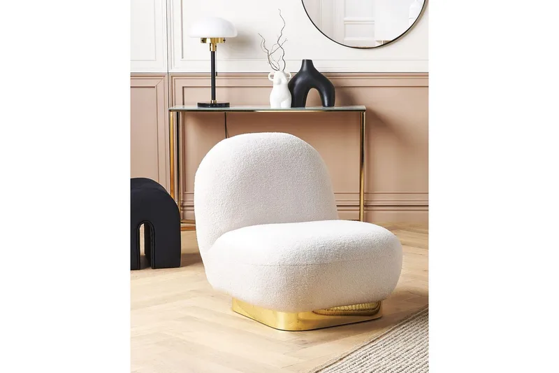 Lenestol Loviisa - Hvit, gull - Møbler - Stoler & lenestoler - Lenestoler - Lenestoler uten armlene