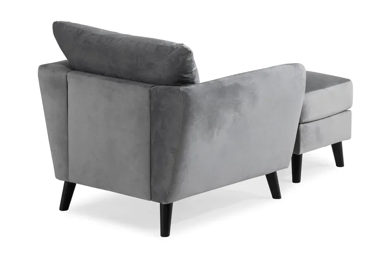 Trend Lenestol med Fotskammel Fløyel - Lysegrå - Møbler - Stoler & lenestoler - Lenestoler - Lenestol med fotskammel
