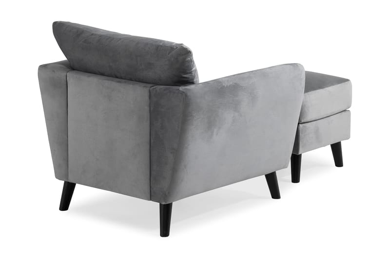 Trend Lenestol med Fotskammel Fløyel - Lysegrå - Møbler - Stoler & lenestoler - Lenestoler - Lenestol med fotskammel