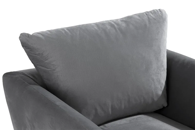 Trend Lenestol med Fotskammel Fløyel - Lysegrå - Møbler - Stoler & lenestoler - Lenestoler - Lenestol med fotskammel