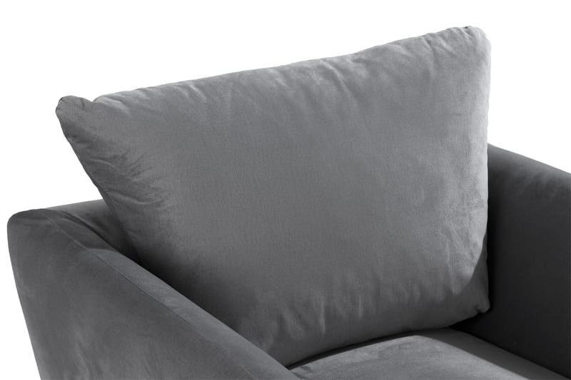 Trend Lenestol med Fotskammel Fløyel - Lysegrå - Møbler - Stoler & lenestoler - Lenestoler - Lenestol med fotskammel