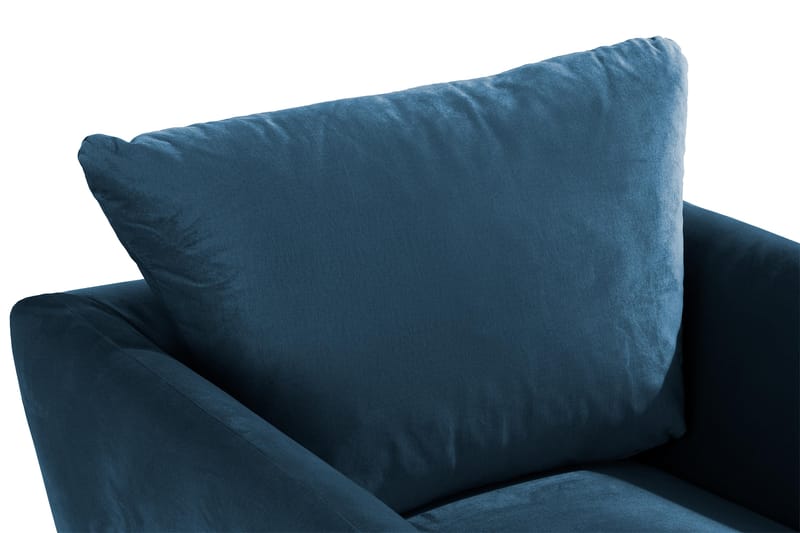 Trend Lenestol med Fotskammel - Midnattsblå Fløyel - Møbler - Stoler & lenestoler - Lenestoler - Lenestol med fotskammel