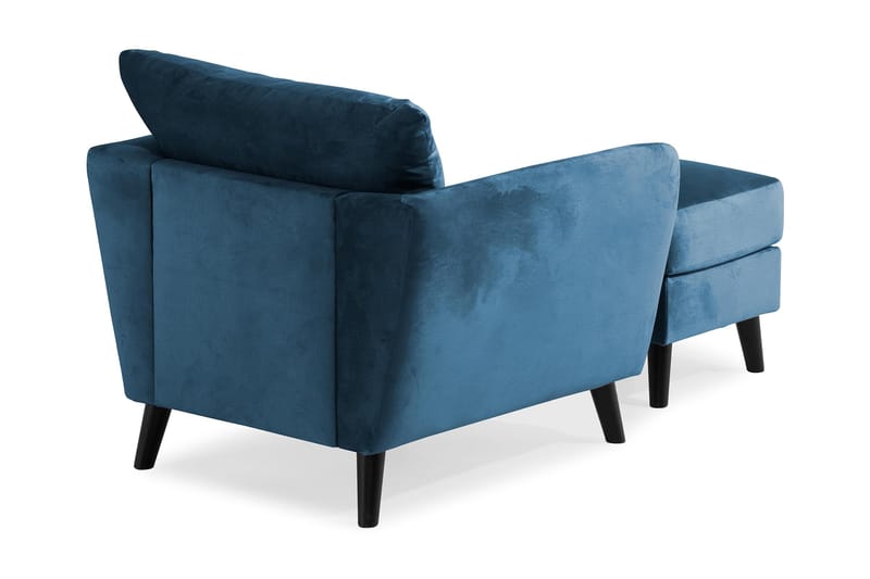 Trend Lenestol med Fotskammel - Midnattsblå Fløyel - Møbler - Stoler & lenestoler - Lenestoler - Lenestol med fotskammel