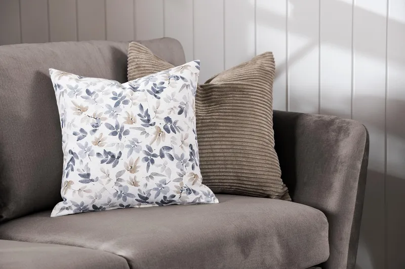 Trend Lenestol med Fotskammel - Muldvarp Fløyel - Møbler - Stoler & lenestoler - Lenestoler - Lenestol med fotskammel