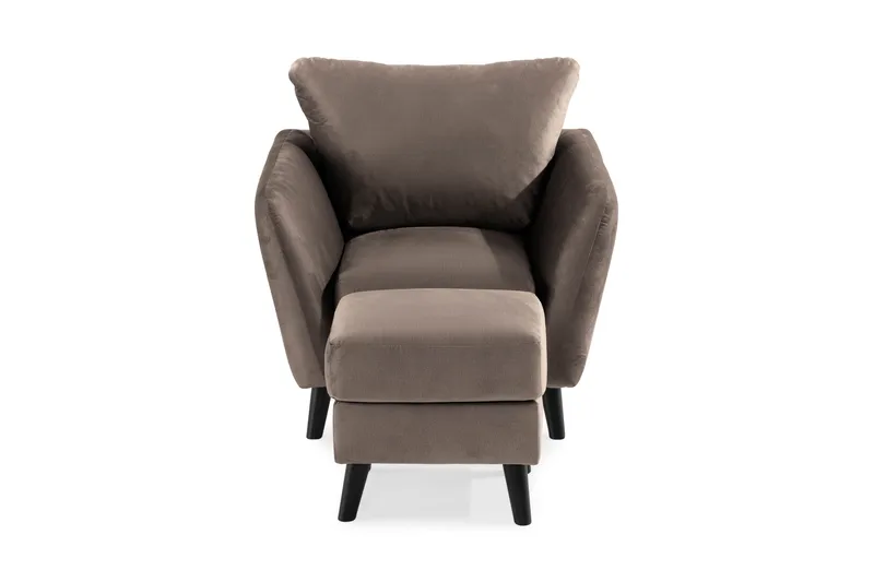Trend Lenestol med Fotskammel - Muldvarp Fløyel - Møbler - Stoler & lenestoler - Lenestoler - Lenestol med fotskammel