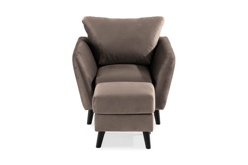 Trend Lenestol med Fotskammel - Muldvarp Fløyel - Møbler - Stoler & lenestoler - Lenestoler - Lenestol med fotskammel