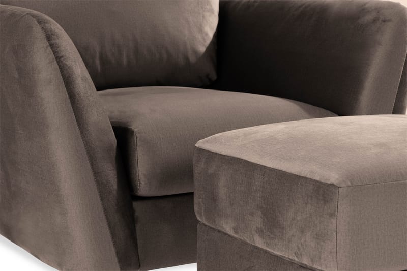 Trend Lenestol med Fotskammel - Muldvarp Fløyel - Møbler - Stoler & lenestoler - Lenestoler - Lenestol med fotskammel