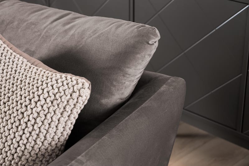 Trend Lenestol med Fotskammel - Muldvarp Fløyel - Møbler - Stoler & lenestoler - Lenestoler - Lenestol med fotskammel