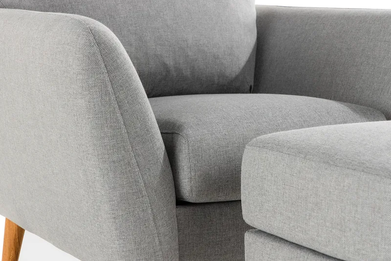 Trend Sofagruppe Lenestol med Fotskammel - Lysegrå - Møbler - Stoler & lenestoler - Lenestoler - Lenestol med fotskammel