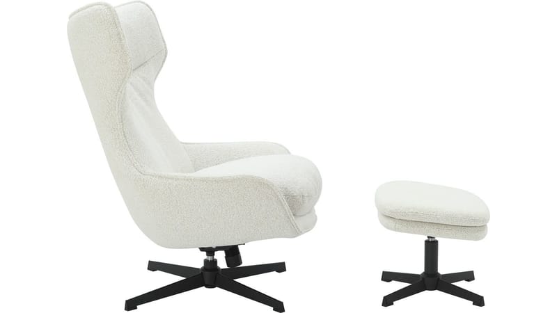Lenestol NFG Aegis med pall creme - krem - Møbler - Stoler & lenestoler - Lenestoler - Lenestol med fotskammel