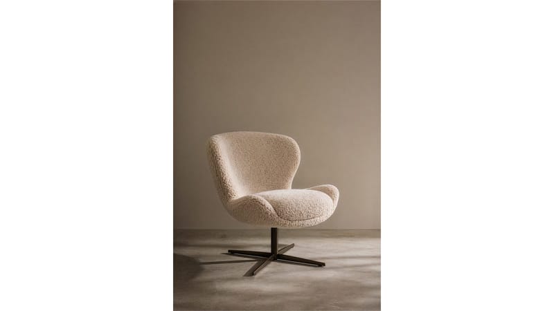 Lenestol NFG Molli med sving Beige - Beige - Møbler - Stoler & lenestoler - Lenestoler - Lenestol med fotskammel