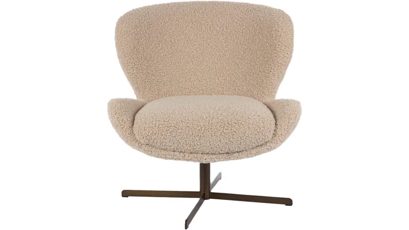 Lenestol NFG Molli med sving Beige - Beige - Møbler - Stoler & lenestoler - Lenestoler - Lenestol med fotskammel
