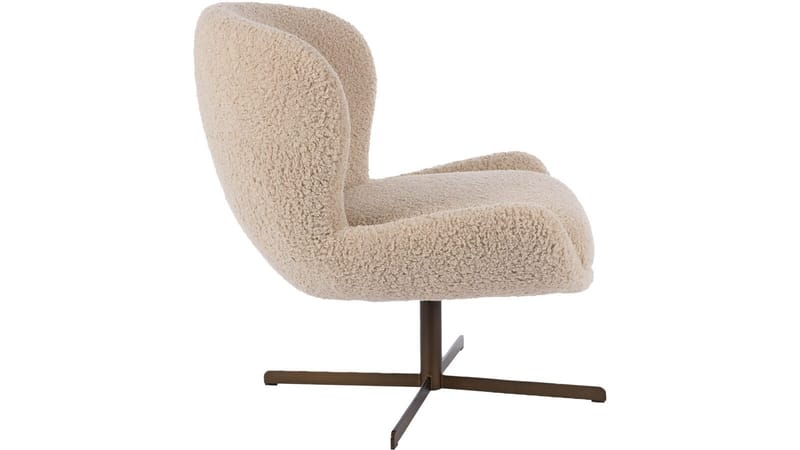 Lenestol NFG Molli med sving Beige - Beige - Møbler - Stoler & lenestoler - Lenestoler - Lenestol med fotskammel
