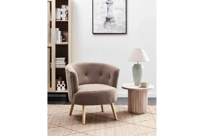 Lenestol Odenzen Brunt/lyst tre - Brunt/lyst tre - Møbler - Stoler & lenestoler - Lenestoler - Lenestoler uten armlene