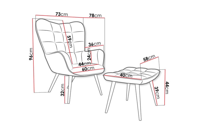 Lenestol - Rosa - Møbler - Stoler & lenestoler - Lenestoler