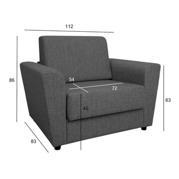Lenestol-seng HOME4YOU Vesper 120x40xh75 cm, melamin med eikebark - Møbler - Stoler & lenestoler - Lenestoler - Sovestol