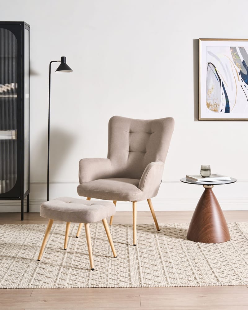 Lenestol Vejle - Beige - Møbler - Stoler & lenestoler - Lenestoler - Ørelappstol