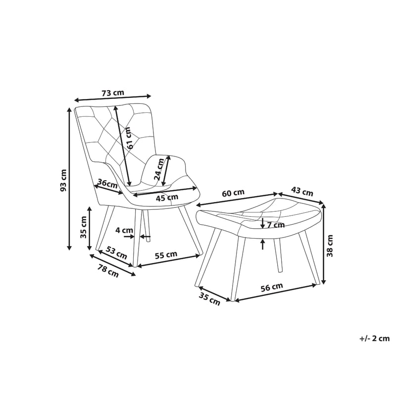 Lenestol Vejle - Flerfarget - Møbler - Stoler & lenestoler - Lenestoler - Ørelappstol