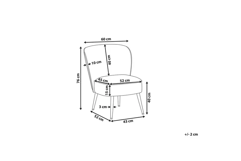 Lenestol Voss - Hvit, Svart - Møbler - Stoler & lenestoler - Lenestoler - Lenestoler uten armlene
