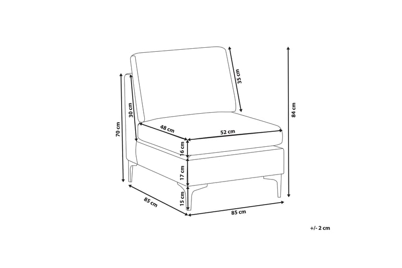 Evja 1-seters modul - Fløyel/Grå - Møbler - Stoler & lenestoler - Lenestoler - Lenestoler uten armlene