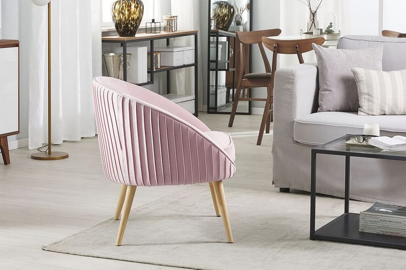 Skaten Fløyelslenestol - Rosa - Møbler - Stoler & lenestoler - Lenestoler - Lenestoler uten armlene