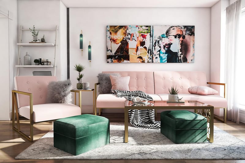 Lexington Loungestol Rosa - CosmoLiving - Møbler - Stoler & lenestoler - Lenestoler
