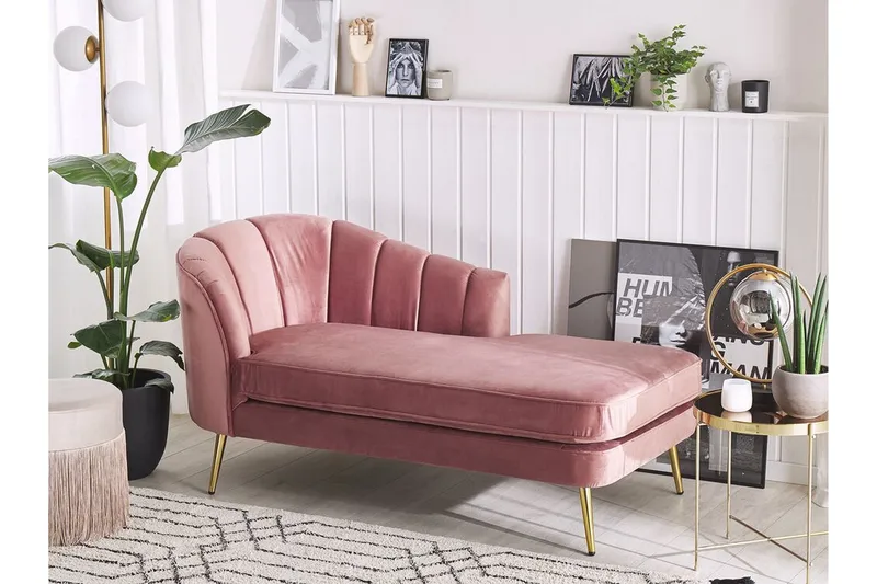 Allier Sjeselong Venstre - Fløyel/Rosa - Møbler - Stoler & lenestoler - Lenestoler - Liggestol