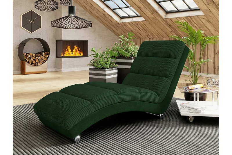 Kintore Liggfåtölj 62 cm 84x NO_BRAND Dark green - Møbler - Stoler & lenestoler - Lenestoler - Liggestol