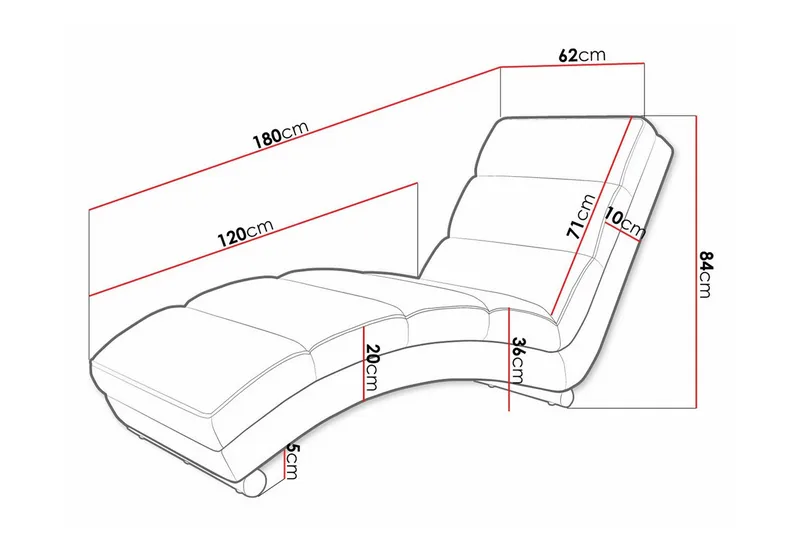 Kintore Liggfåtölj 62 cm Black - Møbler - Stoler & lenestoler - Lenestoler - Liggestol