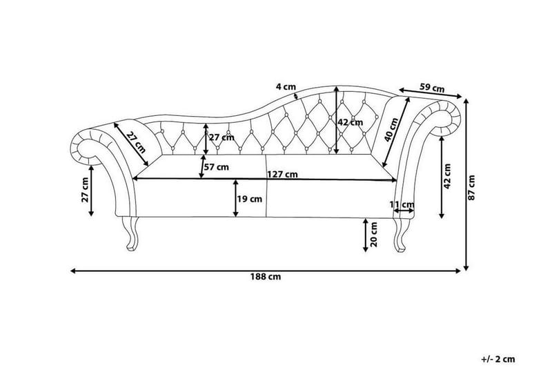 Lattes Sjeselong Høyre - Fløyel/Grønn - Møbler - Sofaer - Dagsenger
