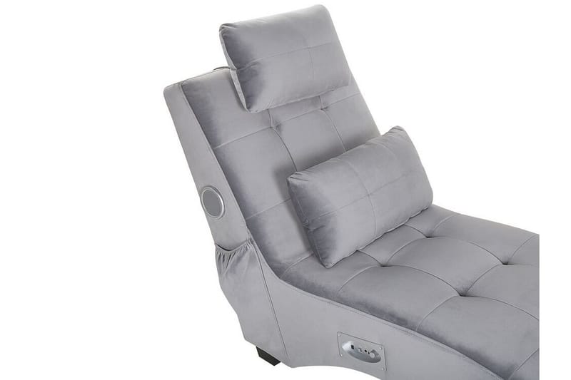 Volans Sjeselong med Bluetooth-høytaler - Fløyel/Grå - Møbler - Stoler & lenestoler - Lenestoler - Liggestol