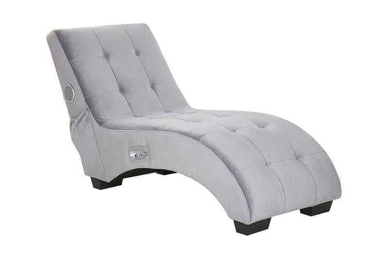 Volans Sjeselong med Bluetooth-høytaler - Fløyel/Grå - Møbler - Stoler & lenestoler - Lenestoler - Liggestol