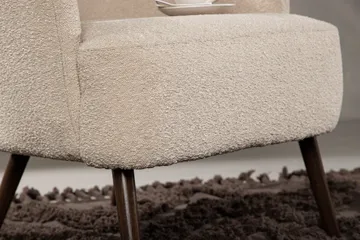 Lincoln Lenestol i Bouclé med Treben - Beige - Møbler - Stoler & lenestoler - Lenestoler
