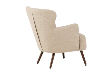 Lincoln Lenestol i Bouclé med Treben - Beige - Møbler - Stoler & lenestoler - Lenestoler