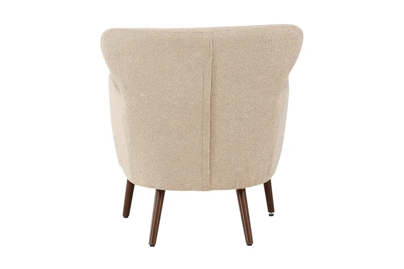 Lincoln Lenestol i Bouclé med Treben - Beige - Møbler - Stoler & lenestoler - Lenestoler