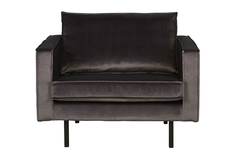 Lissbon Fløyelslenestol - Antrasitt - Møbler - Stoler & lenestoler - Lenestoler