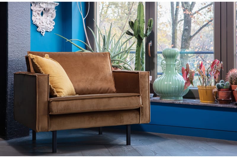 Lissbon Fløyelslenestol - Honninggul - Møbler - Stoler & lenestoler - Lenestoler