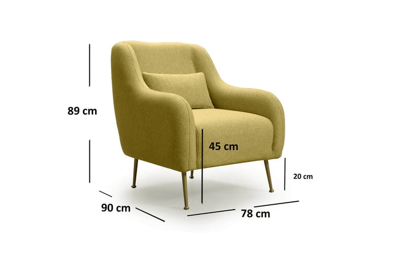 Longbush Lenestol - Gul - Møbler - Stoler & lenestoler - Lenestoler