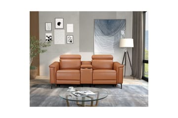 Lund 2-seter Reclinersofa 194 cm med Oppbevaring i Lær - Brun - Møbler - Sofaer - Reclinersofaer - 2 seters kinosofa & reclinersofa
